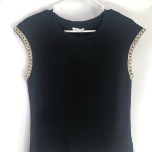 Zara - Black Tee with detail on Sleeves